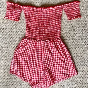 SHOWPO Red Plaid Romper